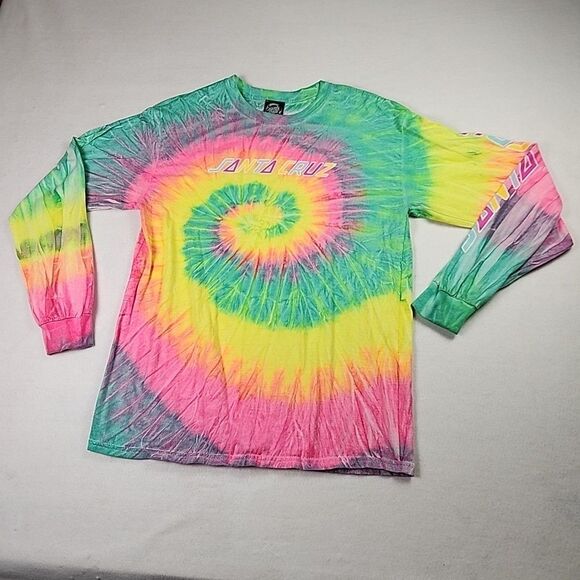 The Original Santa Cruz Tie-Dye Skateboard Shirt Medium Long Sleeve T-Shirt - Picture 1 of 10